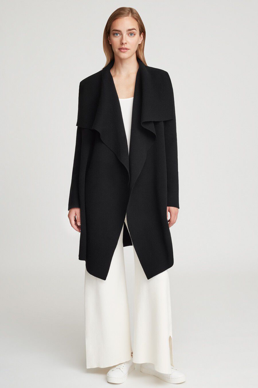 Wool Cashmere Short Wrap Coat (Earlier Version)