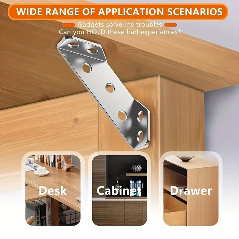 25pcs Stainless Steel Corner Braces, 90° Support TJR4D7M
