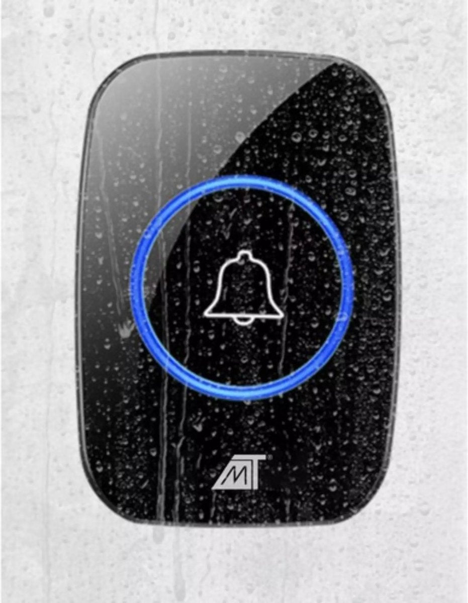 Malatec Zwarte Draadloze Deurbel - Waterbestendig en Aanpasbaar