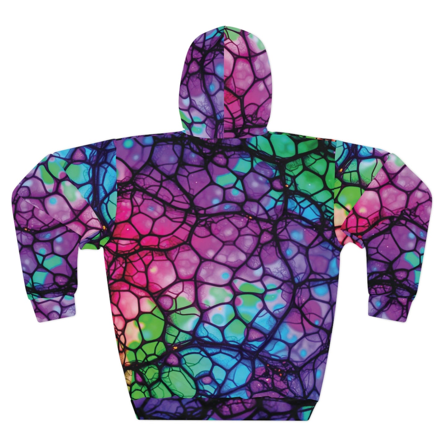 Plurrple AOP Pullover Hoodie – Bioluminescent Neural Web Streetwear
