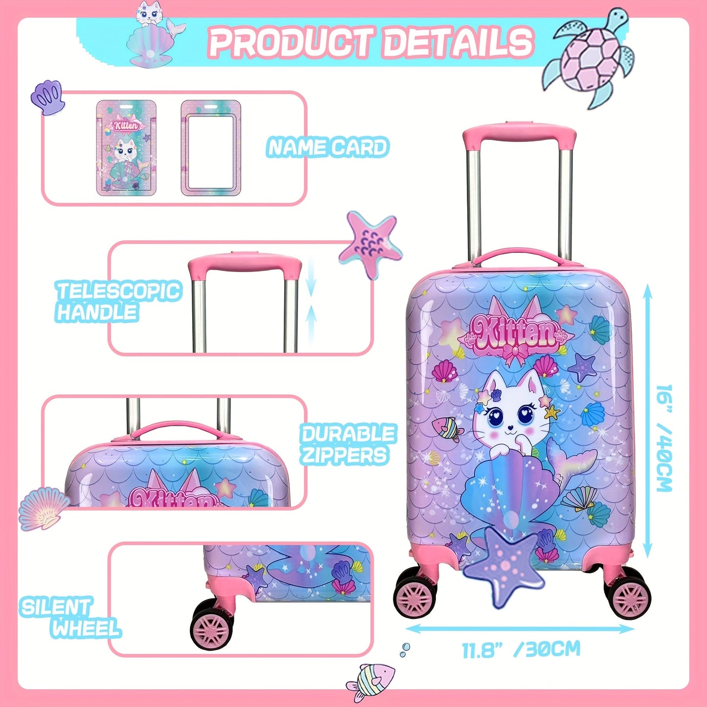 2pcs 40.64cm Hardside Luggage Set with Spinner Wheels TJR4K8N