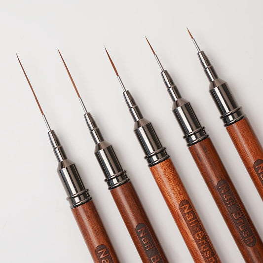 5pcs Solid Sandalwood Nail Brush Set - DJ2N