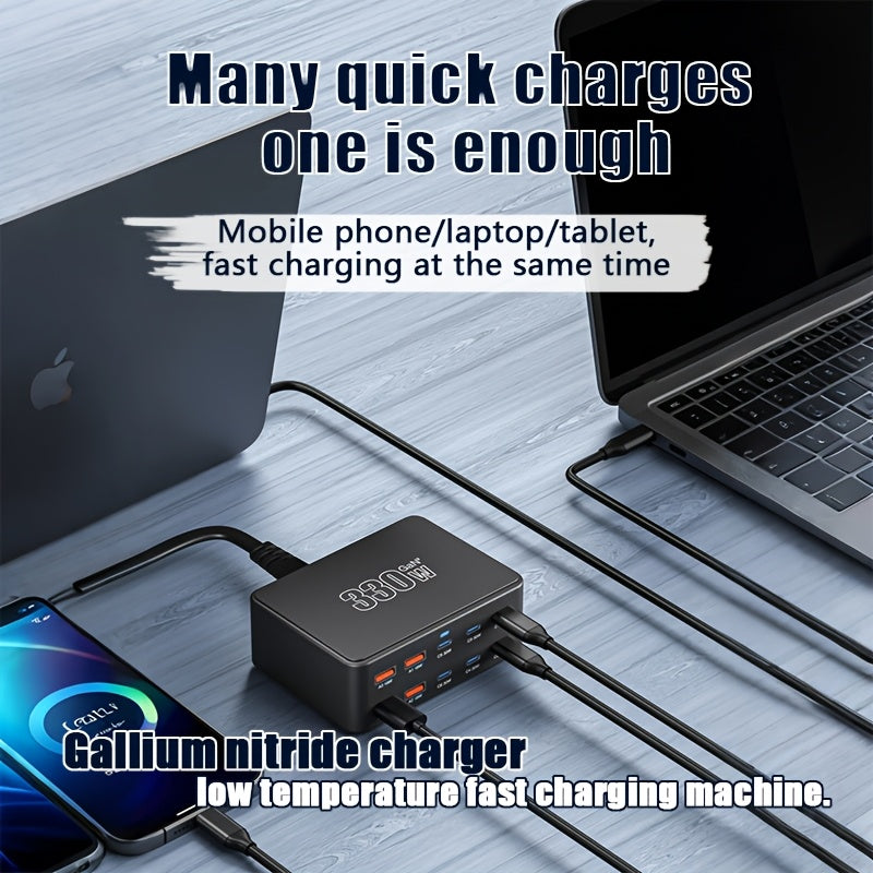330W USB Charging Hub, 10-Port Fast Charging Station – TJR2B8Y