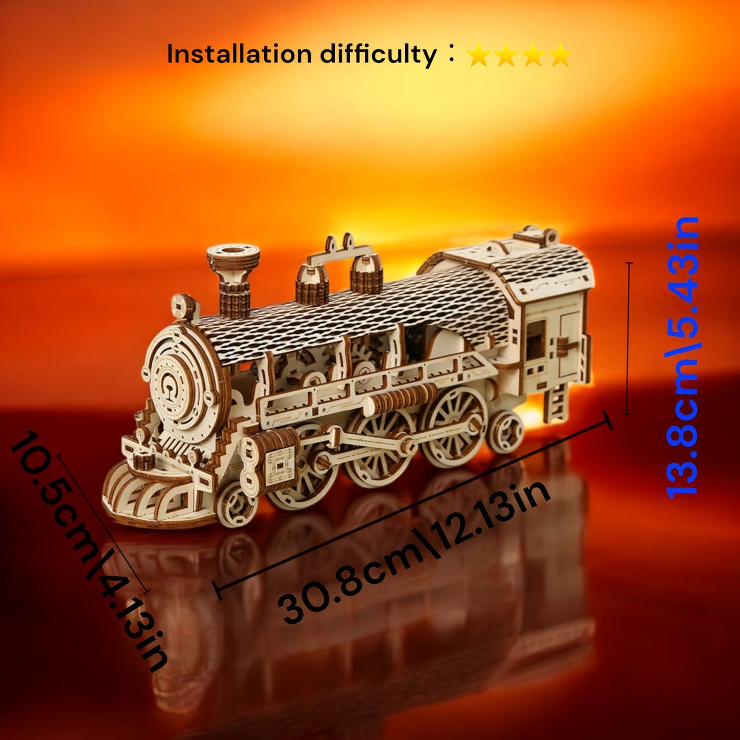 3D Wooden Puzzle Steam Train Forklift- HMT24TR