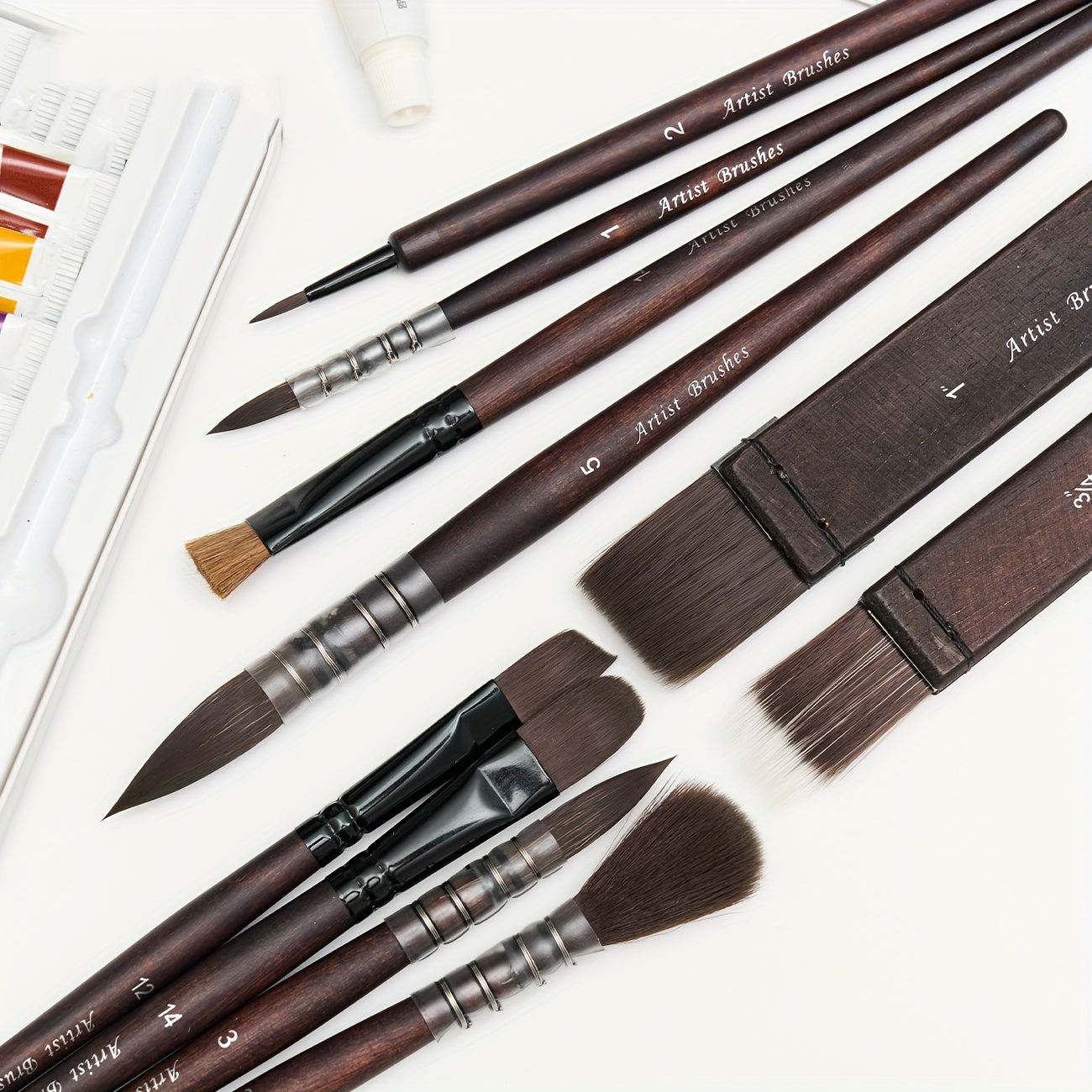 10pcs Professional Synthetic Paint Brush Set for Acrylics - EI2U