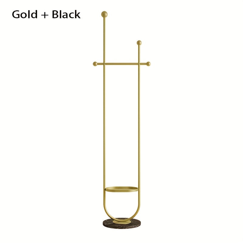 Elegant Metal Coat Rack with Shelf-P14I