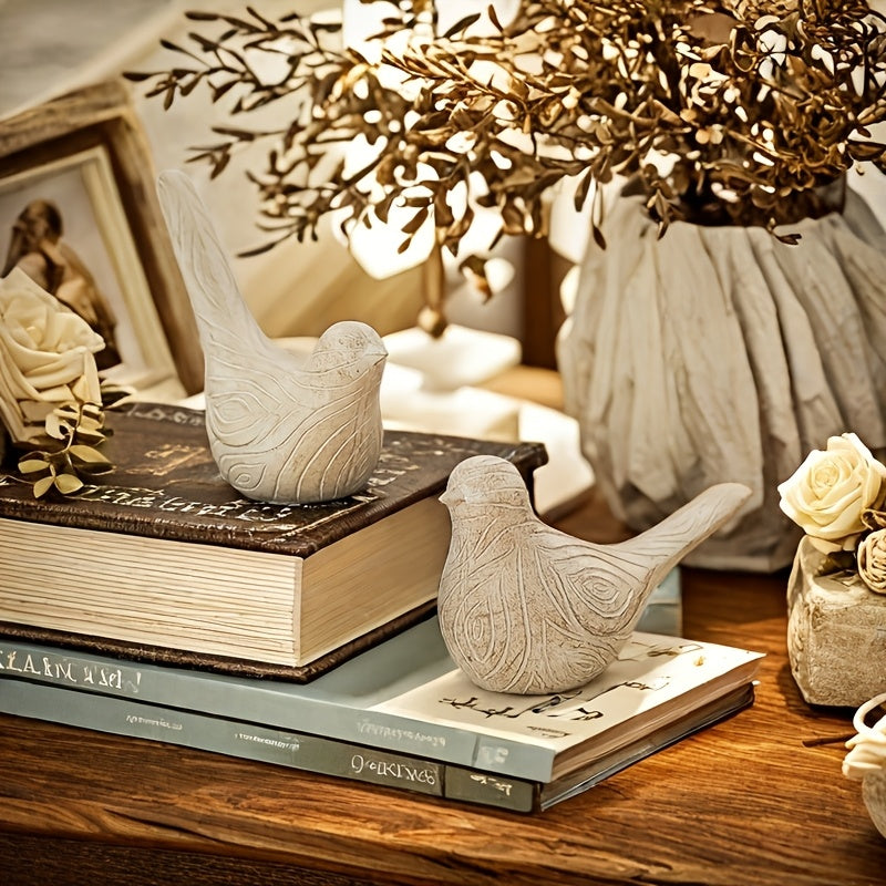 2pcs Set Rustic Resin Birds - YUV8