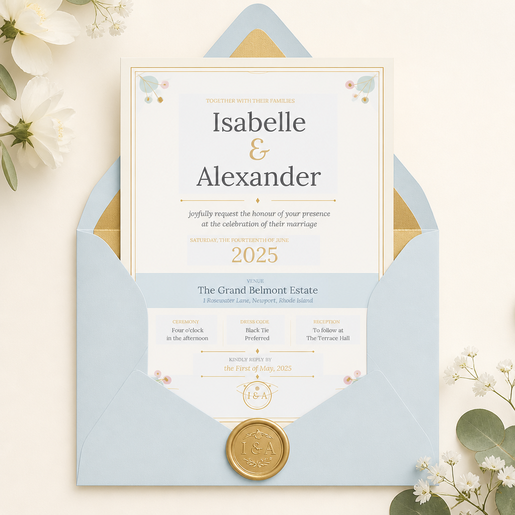 Opulent Ever After Wedding Invitation