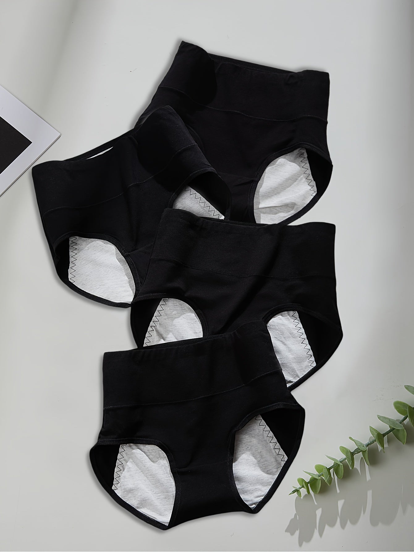 4pcs Women's High Waist Leakproof Period Panties TJR5K9G
