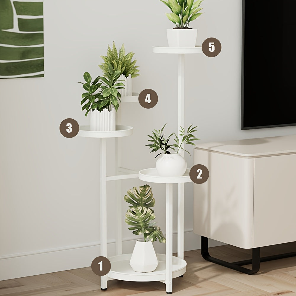 5-Tier Iron Plant Stand with Round Trays - DUI0