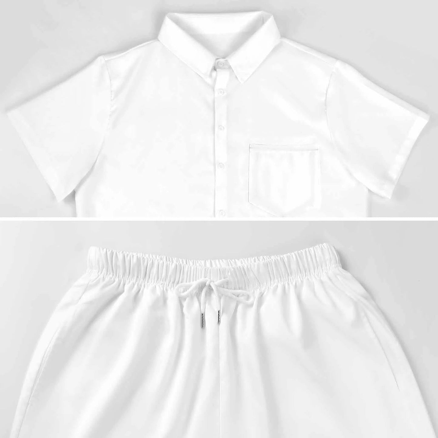 Shattered Mosaic Shirt & Shorts Set — Stone & Amber Fragment AOP Matching Two-Piece Summer Fit