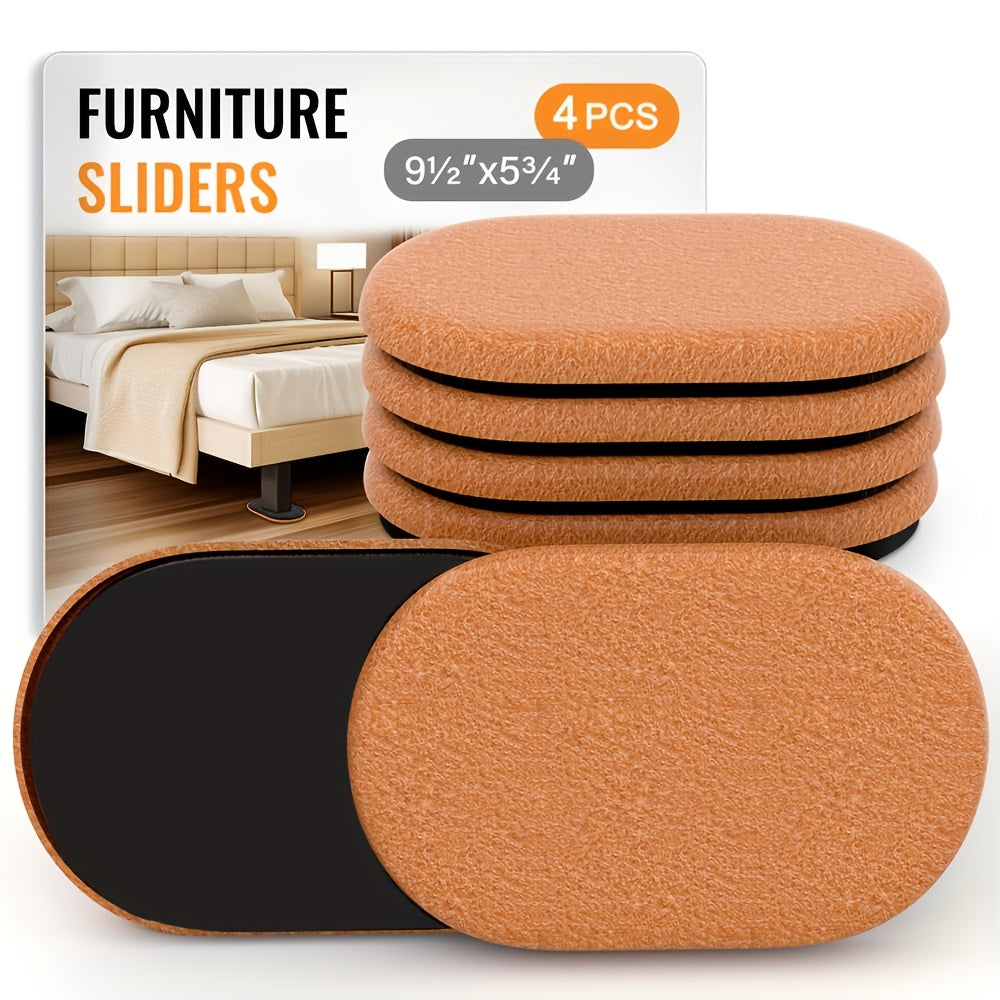 4pcs Heavy Duty Furniture Sliders  Easy Glide Beige-BU0N