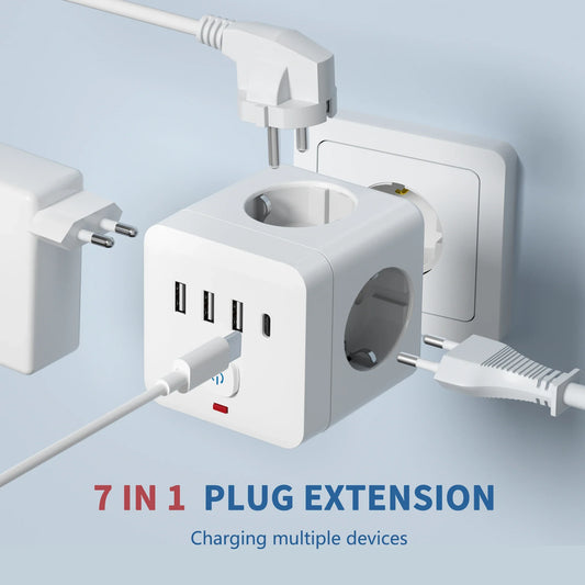7-in-1 EU Power Strip- HMT15PS