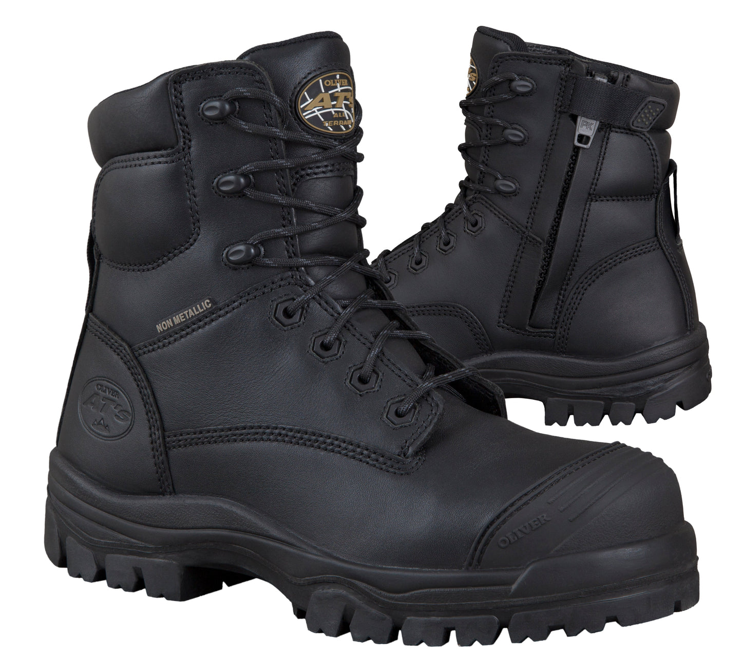 Oliver 150mm Black Zip Sided Boot