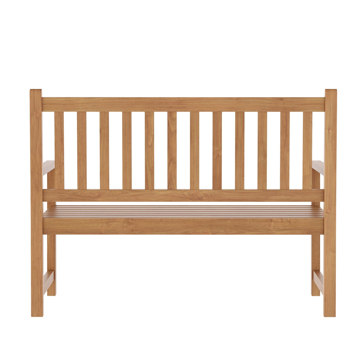 Adele Commercial Grade Indoor/Outdoor Patio Acacia Wood Bench, 2-Person Slatted Seat Loveseat for Park, Garden, Yard, Porch