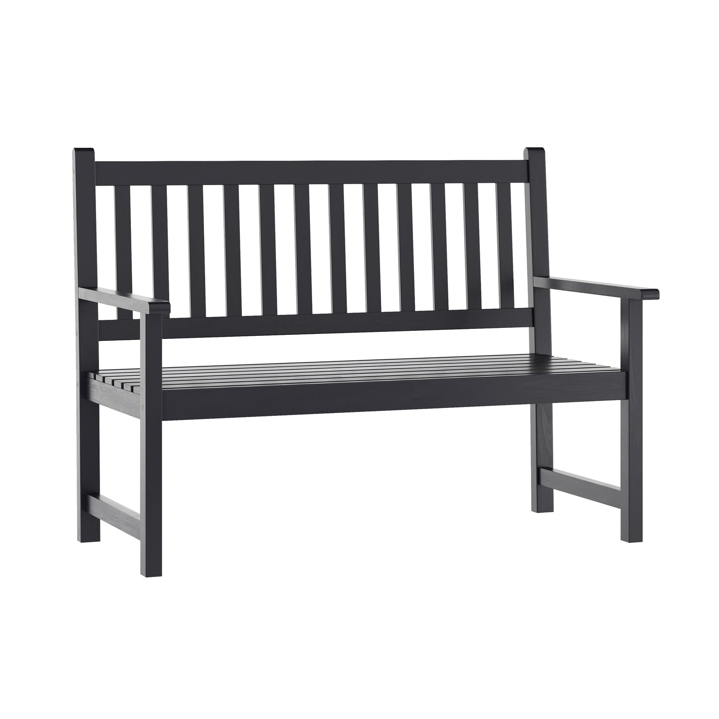 Adele Commercial Grade Indoor/Outdoor Patio Acacia Wood Bench, 2-Person Slatted Seat Loveseat for Park, Garden, Yard, Porch