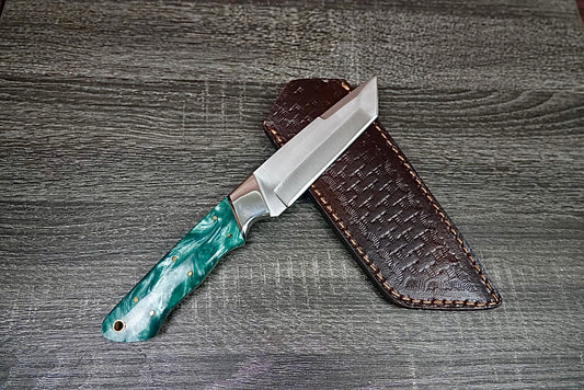 9.3" CUSTOM HANDMADE HUNTING KNIFE Tanto FIXED BLADE