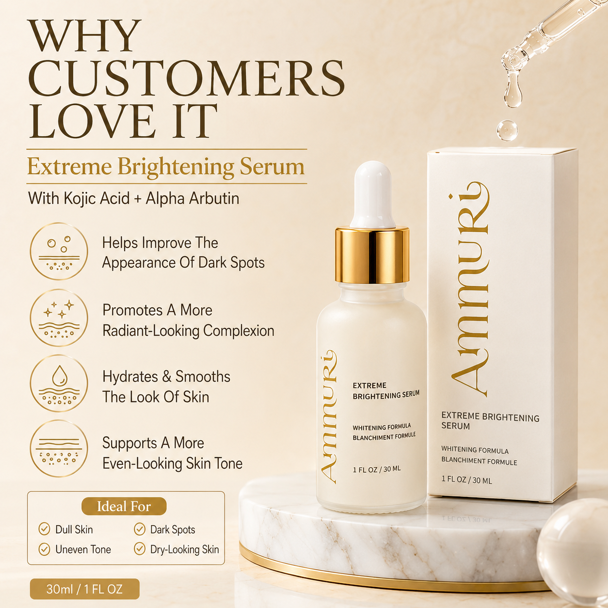 Ammuri Extreme Brightening Serum 30ml | Dark Spot & Radiance Serum