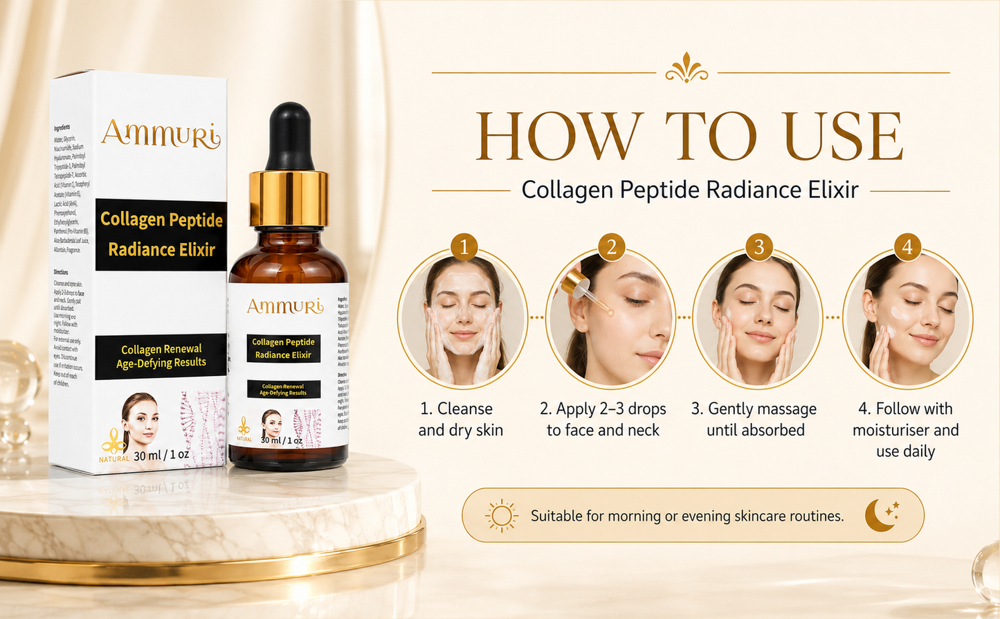 Ammuri Collagen Peptide Radiance Elixir – Advanced Anti-Ageing Serum 30ml