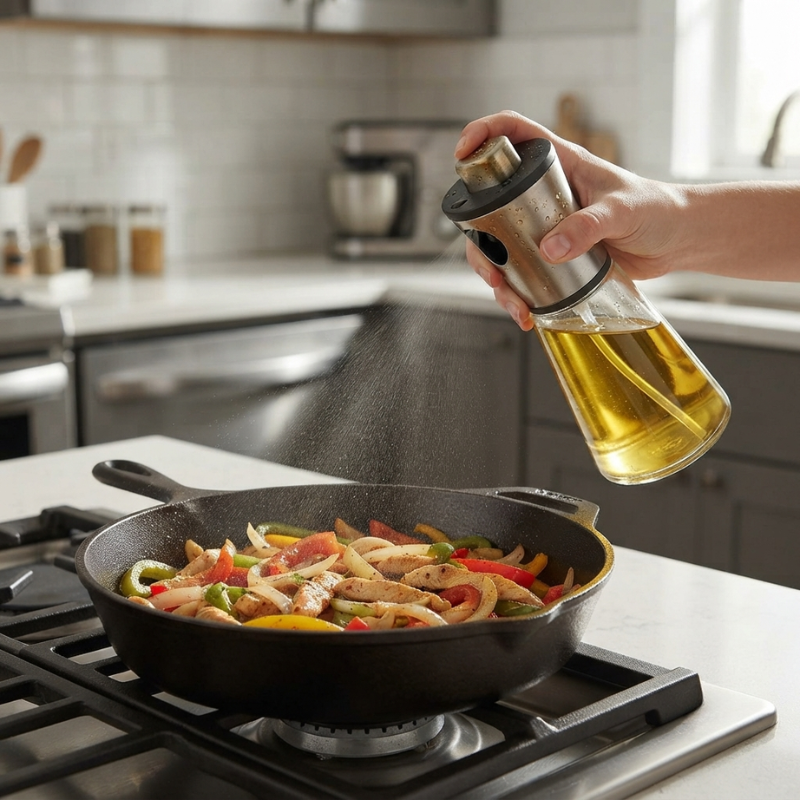 Cooking Oil Sprayer Glass Refillable Precise Mist for Healthy Cooking