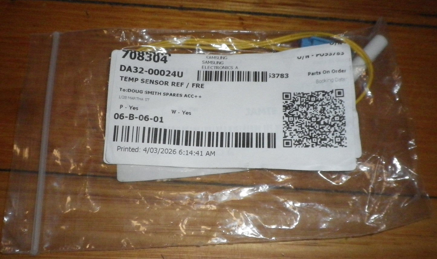 Samsung Fridge Defrost Temperature Sensor - Part # DA32-00024U