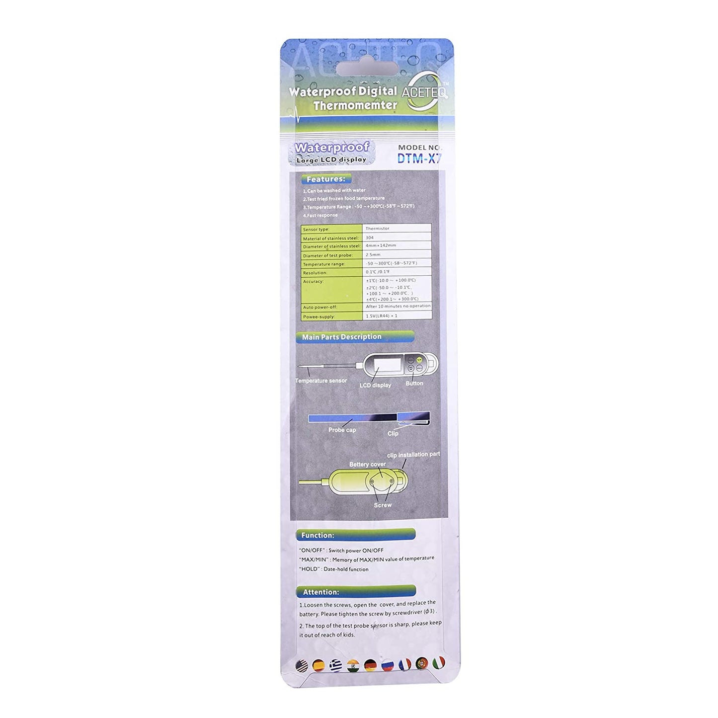Thermometer Digital Pen Type (IPX 6 Water Proof) DTM-X7 (Also suitable for Food Application)