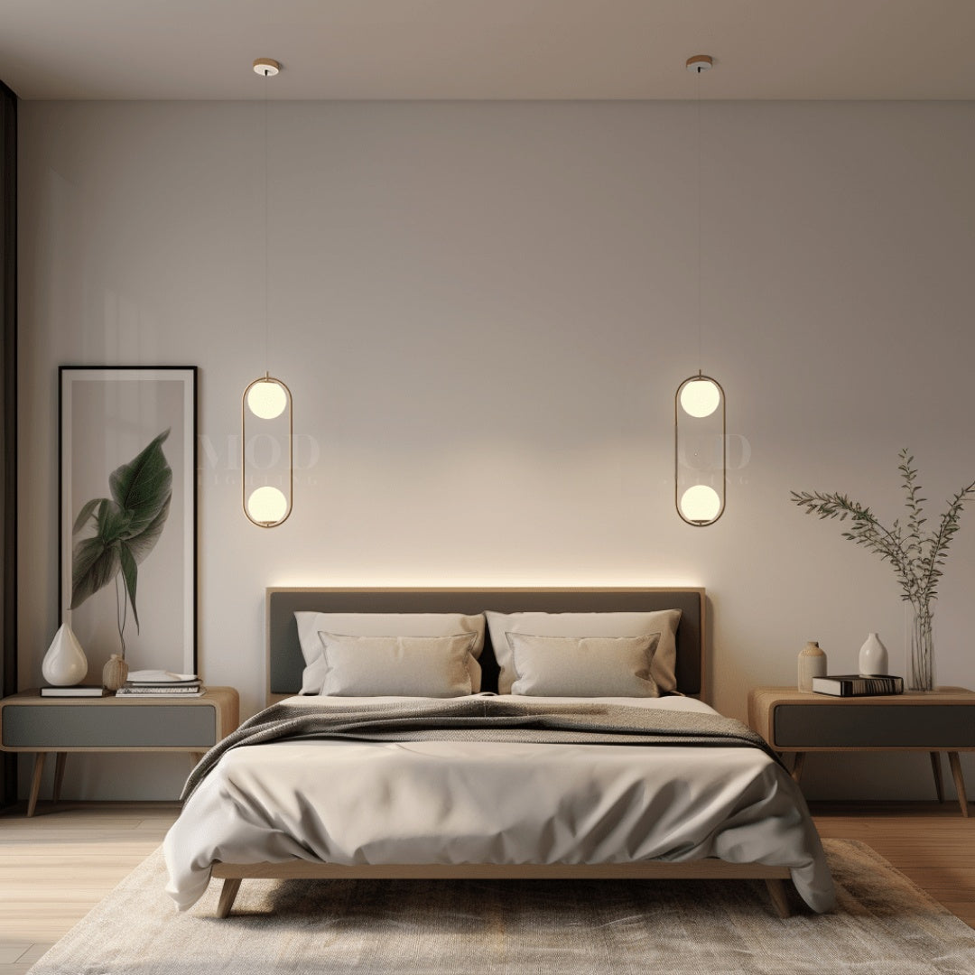 Oval Cage Globe Pendant Light With Minimal Frame
