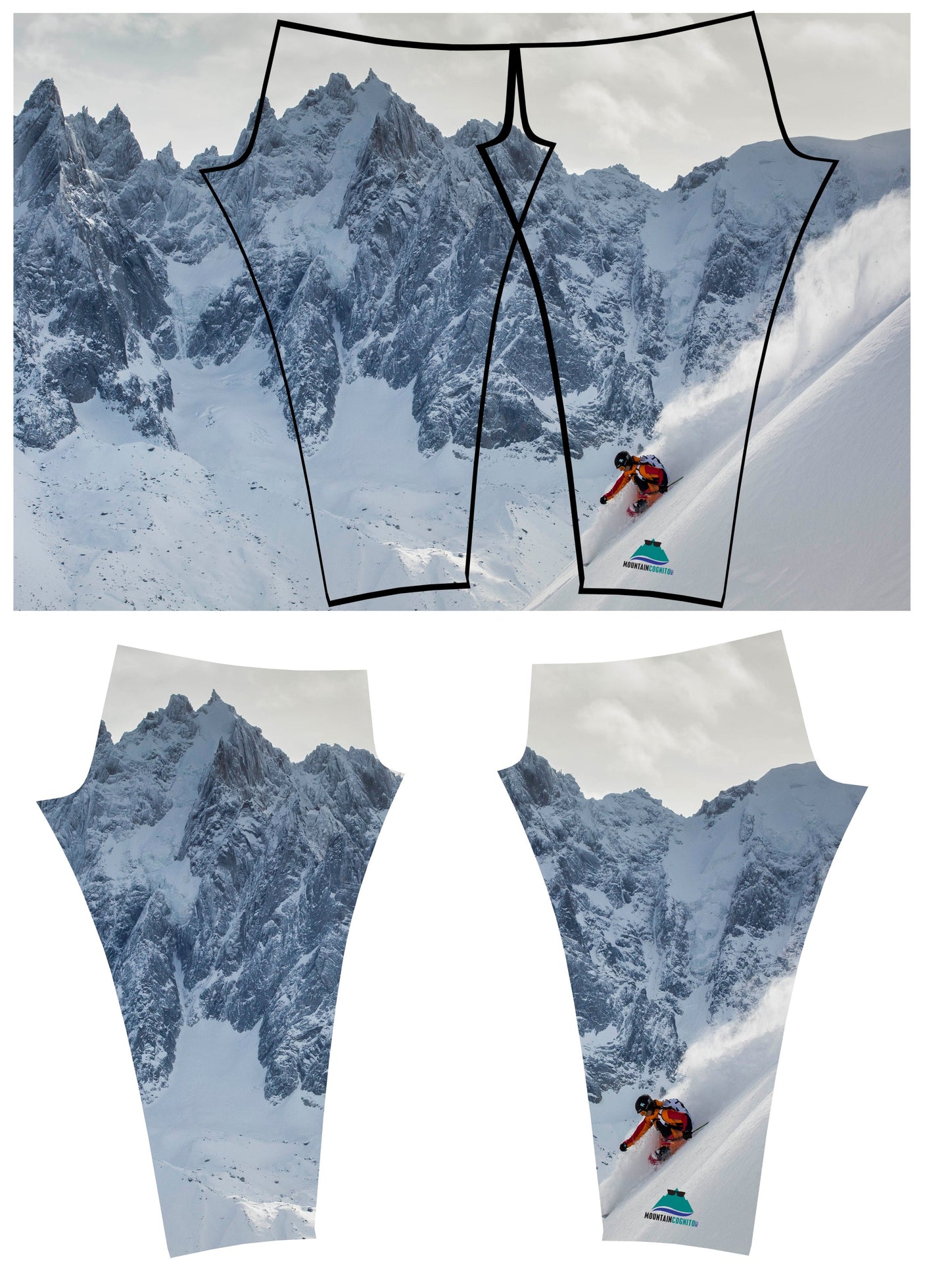 Jagged Edge 2 Mountain Print Patterned All Sport Leggings