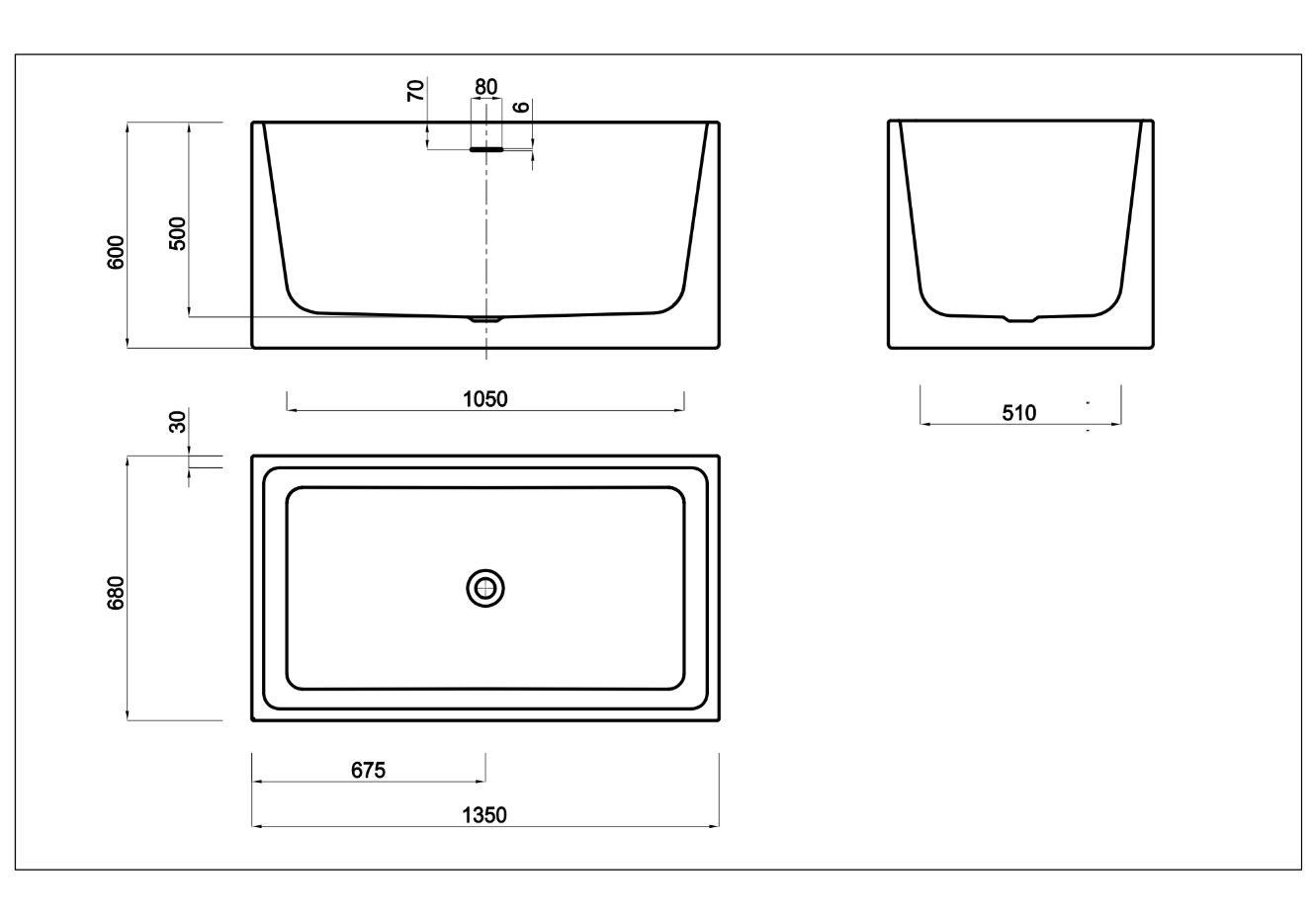 Lukka Crete Multifit Overflow Free Standing Bath LK-CR
