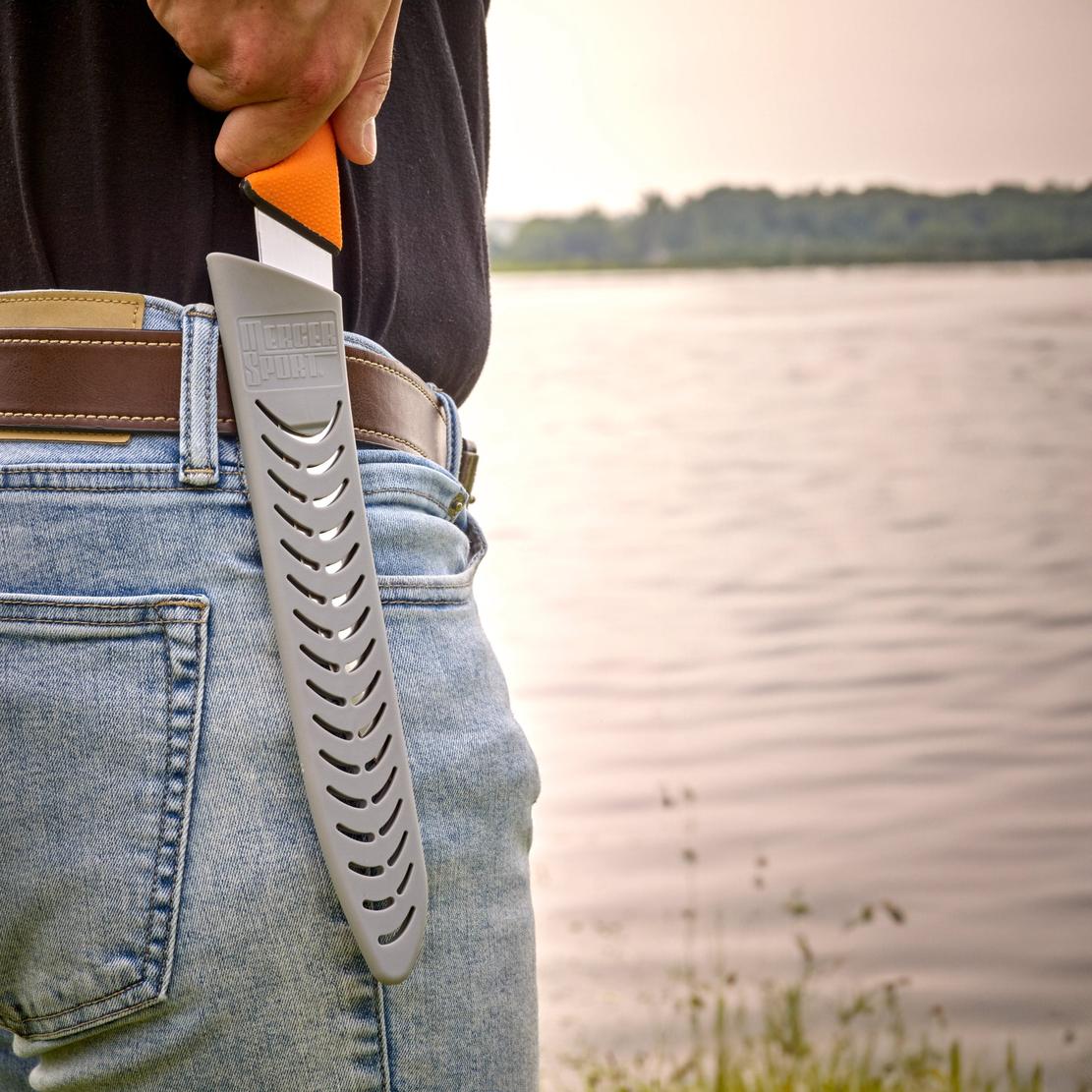 MERCER SPORT Orange Sport Handle Dual Edge Flex 8" Fillet with Sheath