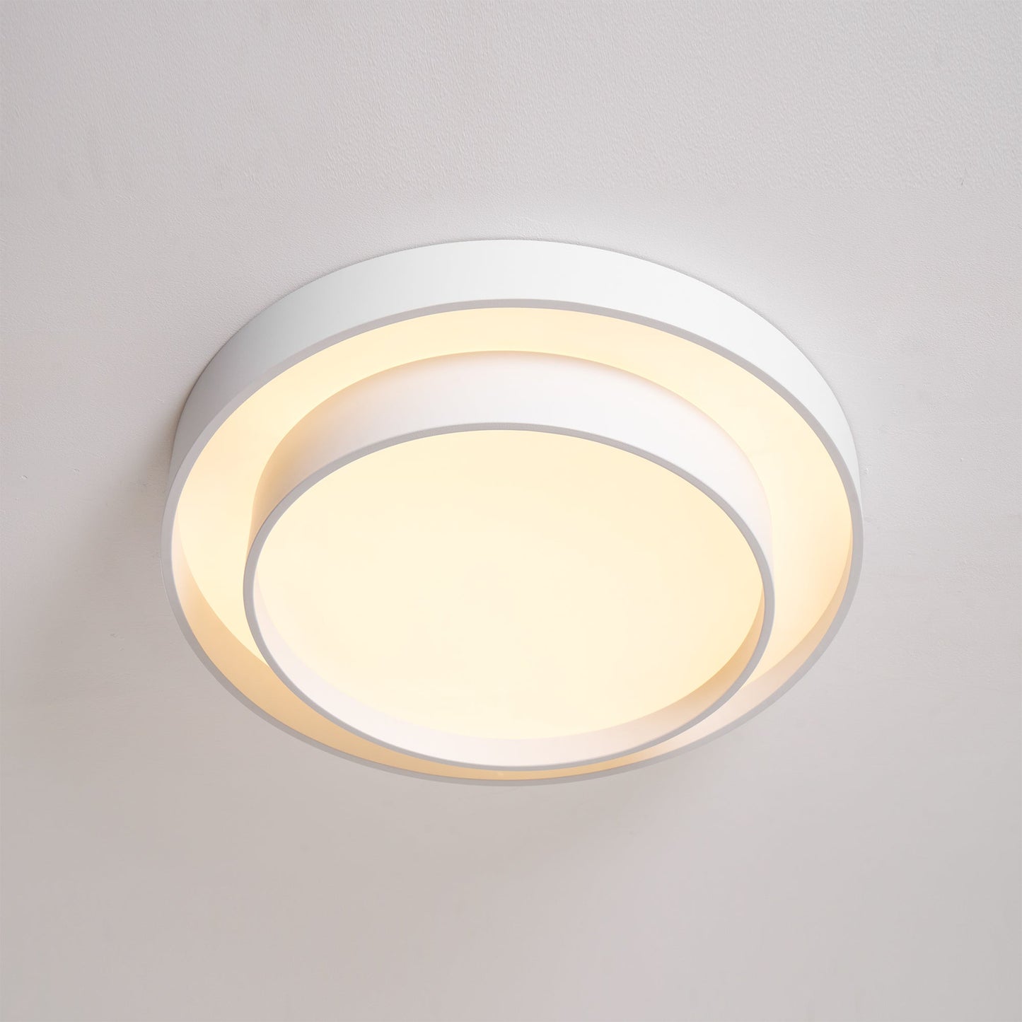 Modern Flush Mount Ceiling Light With Floating Ring Diffuser