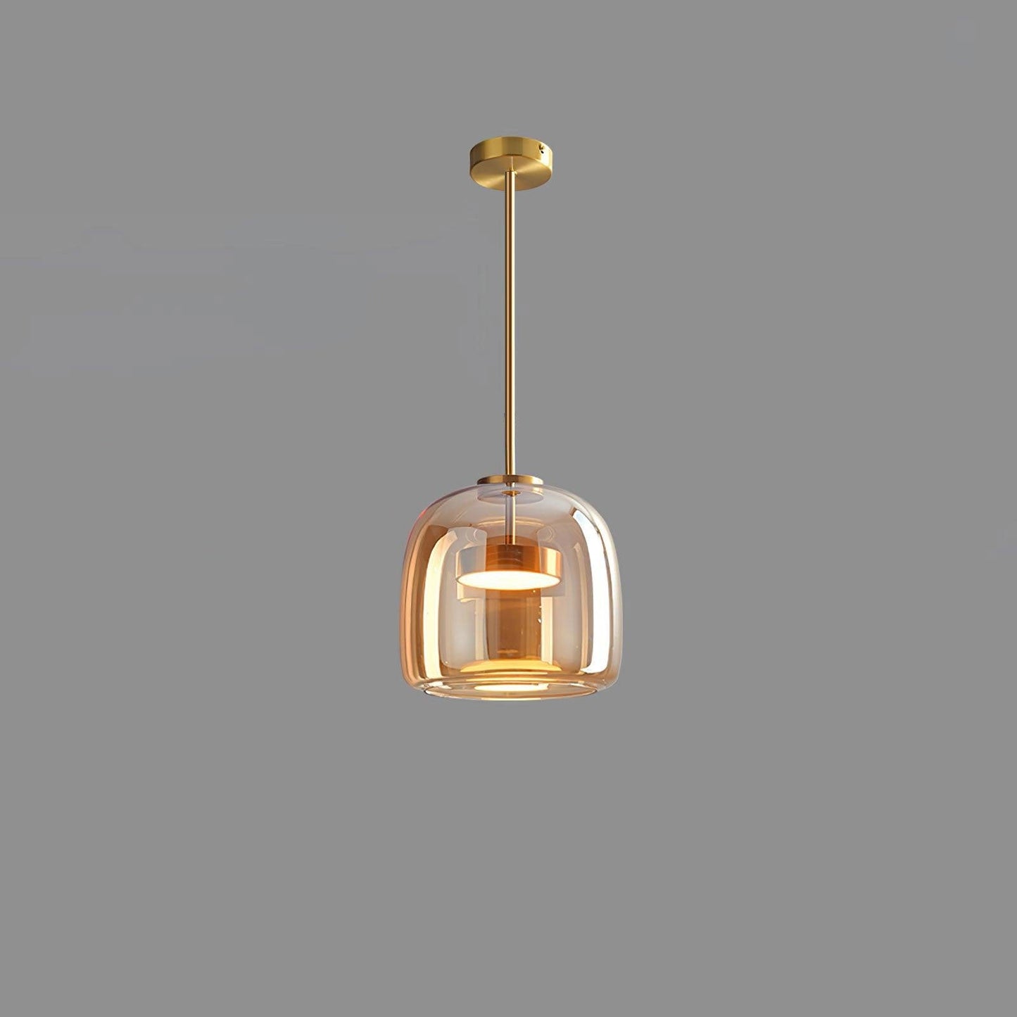 Smoked Glass Dome Pendant Lights With Black Cord