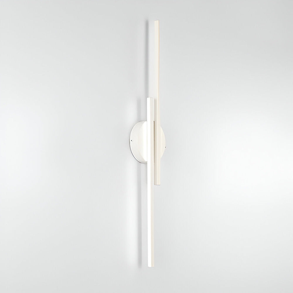 Offset Dual-Bar LED Wall Light With Round Backplate