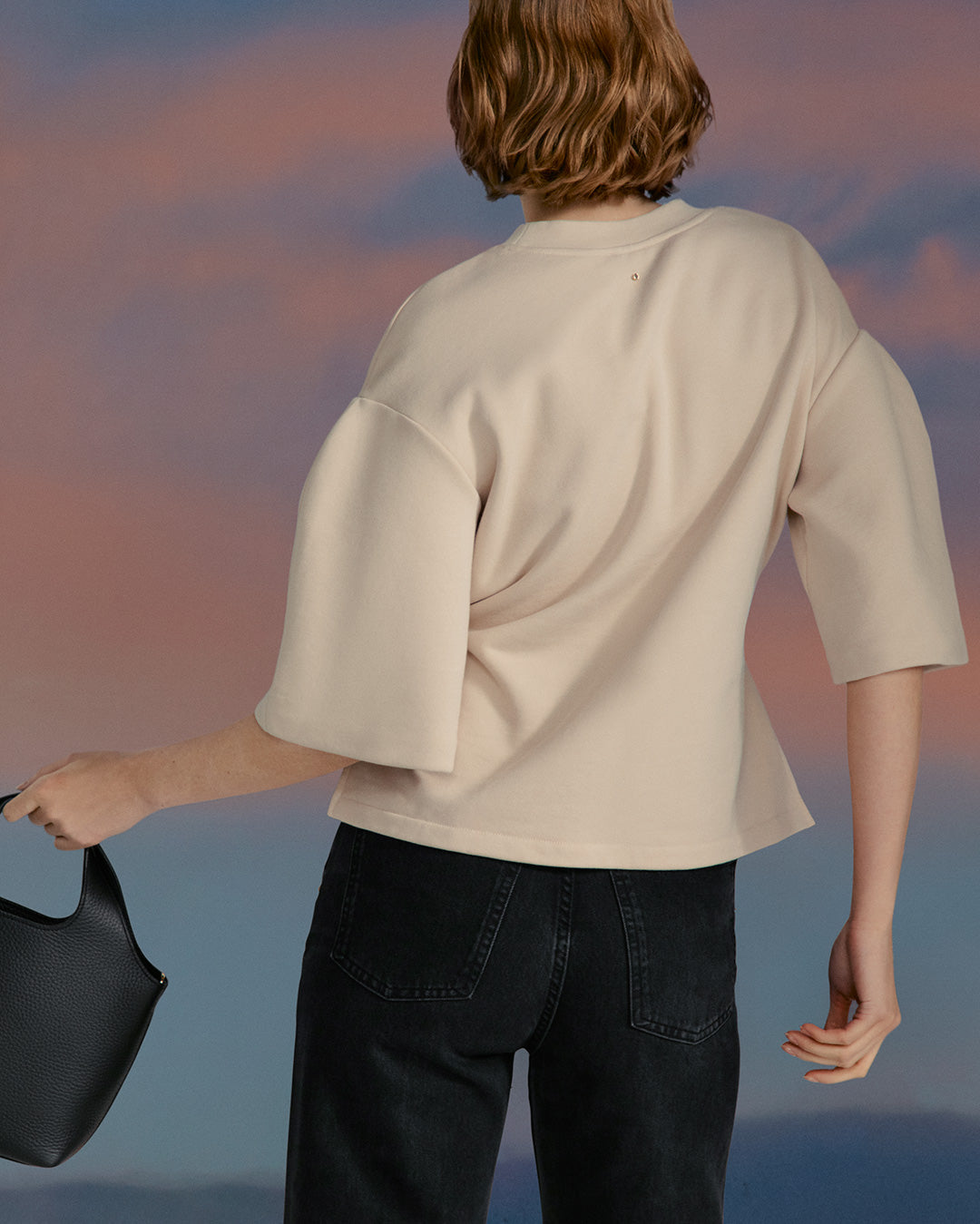 Terry Sculpted Sleeve Sweatshirt