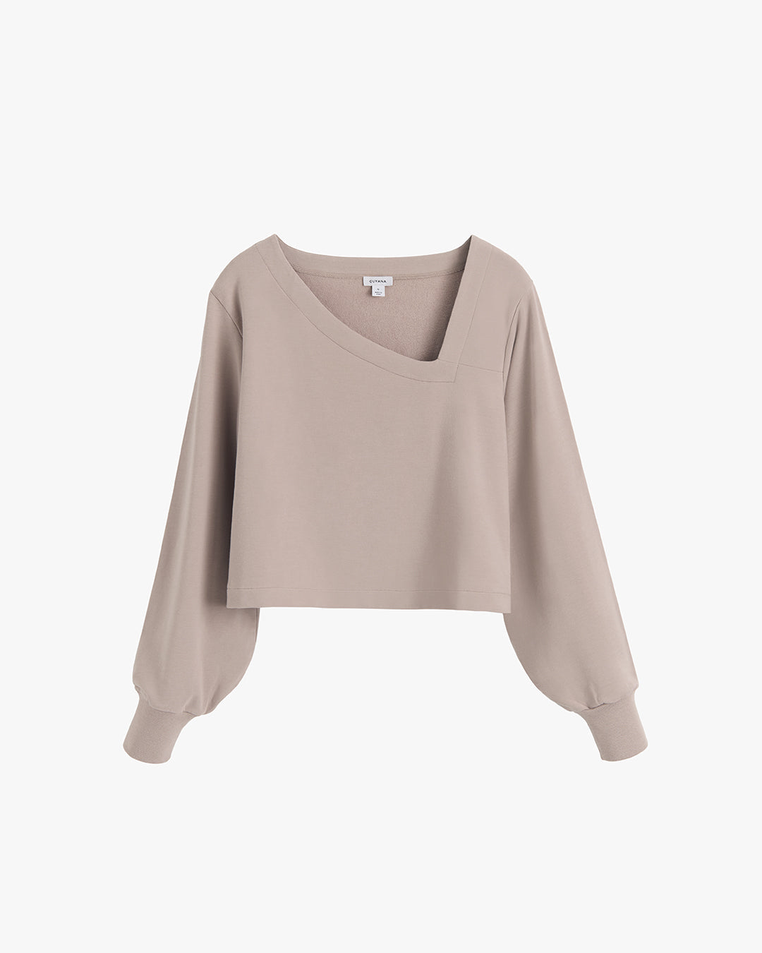 French Terry Asymmetrical Neckline Top