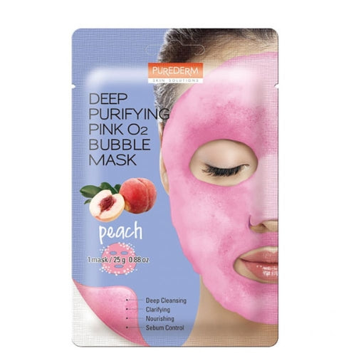 PUREDERM Deep Purifying Pink O2 Bubble Mask Peach
