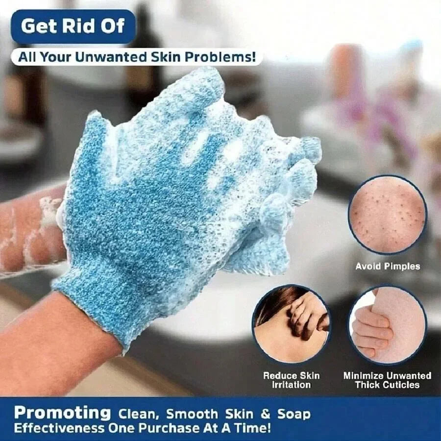 Bath Products – 2pcs Exfoliating Shower Gloves & Back Scrub Towel Set