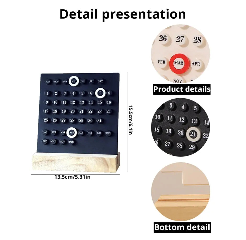 Acrylic Wooden Base Calendar- HMT15CC