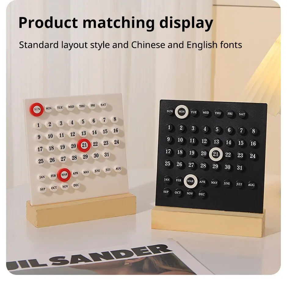 Acrylic Wooden Base Calendar- HMT15CC