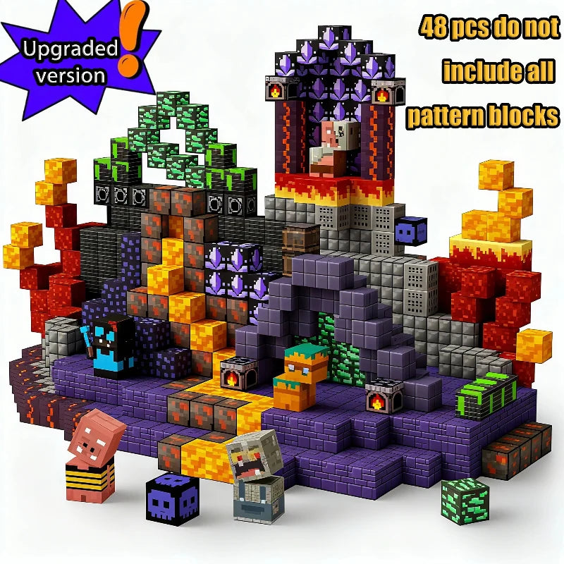 Magnetic Building Blocks Set - Mine Exploration STEM Toy for Kids, Construction Brick Cubes for Boys and Girls