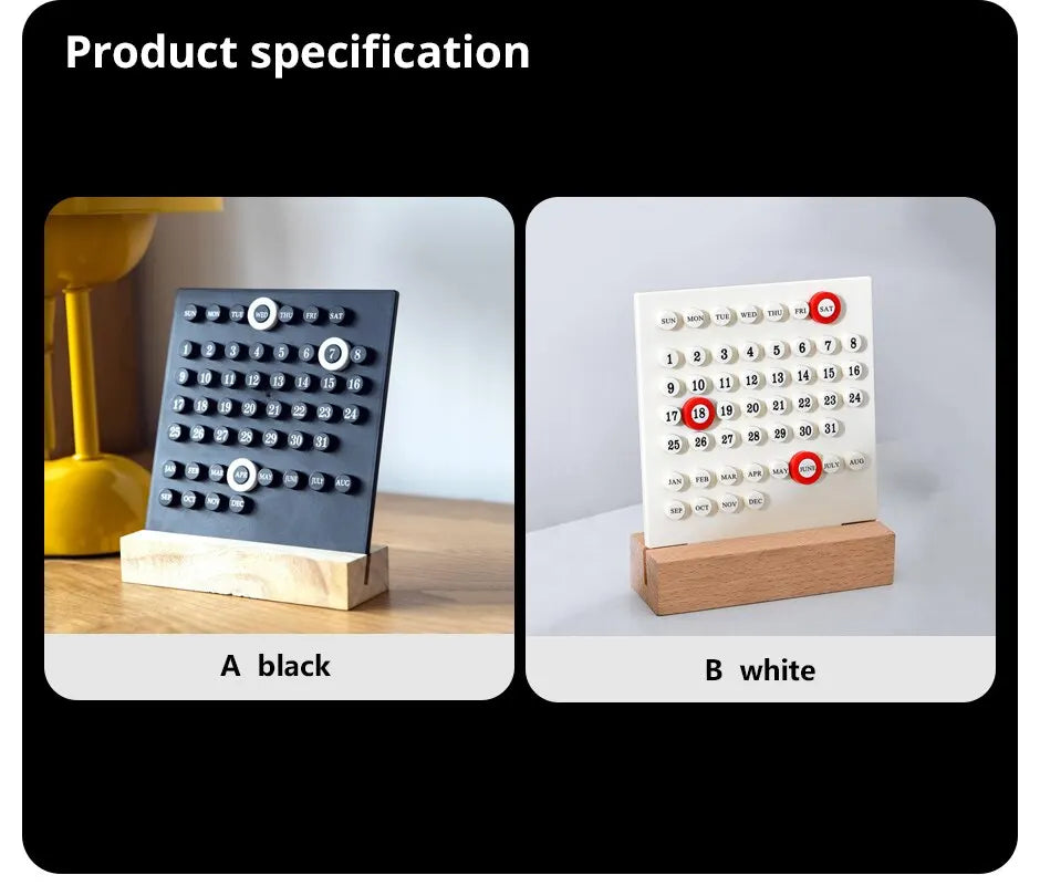 Acrylic Wooden Base Calendar- HMT15CC