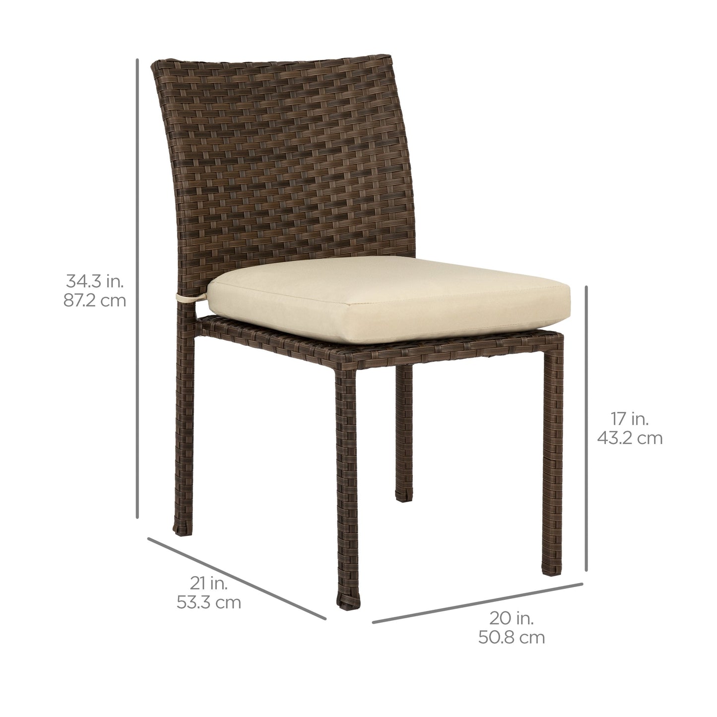 Set of 4 Stackable Outdoor Patio Wicker Chairs w/ Cushions, UV-Resistance