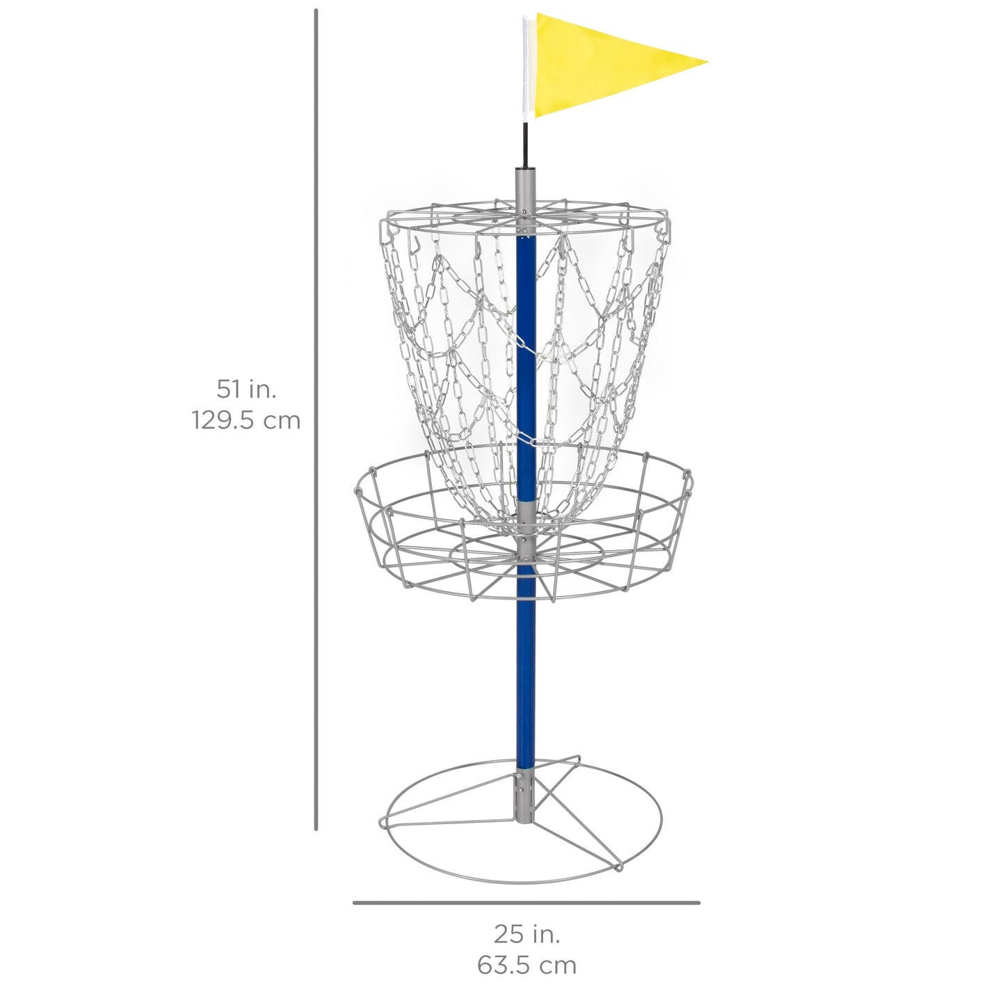 Portable Disc Golf Basket Double Chains Steel Frisbee Hole