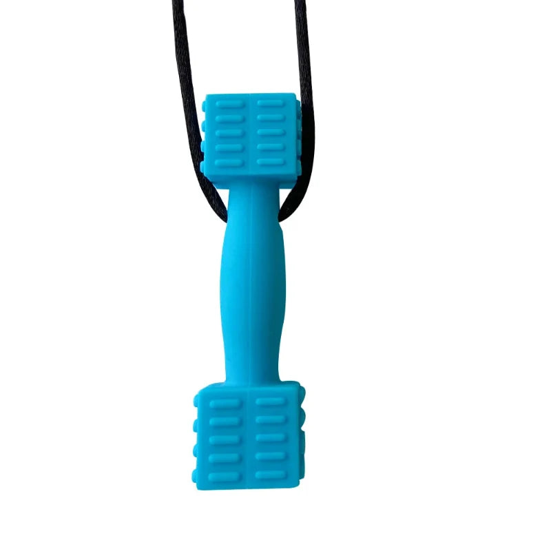 Single or 6 Pack Silicone Chew Necklaces for Kids - Dumbbell Shape Sensory Oral Motor Tools