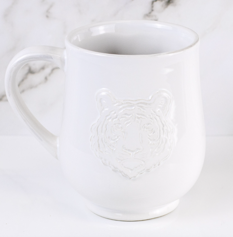 Tiger Embossed Coffee Mug