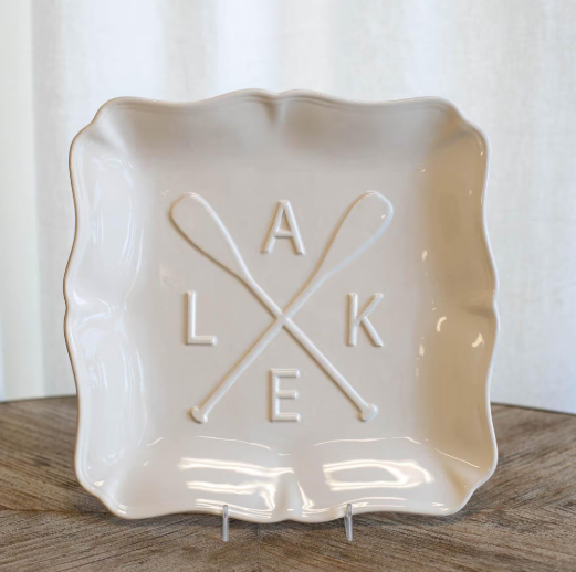 Lake Oar Embossed Square Platter