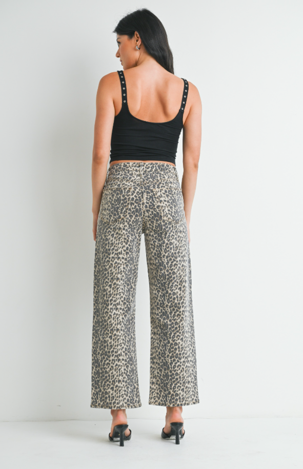 Kandice Vintage Straight Leopard Jeans