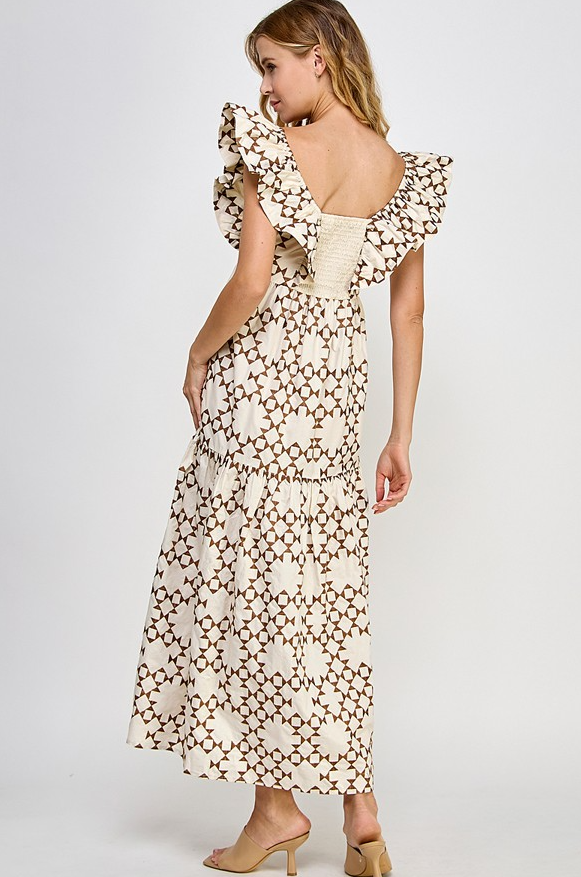 Nadine Embroidery Midi Dress