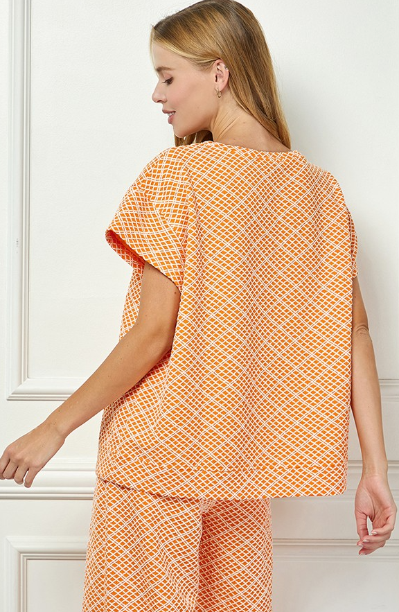 Reagan Textured Short Sleeve Top