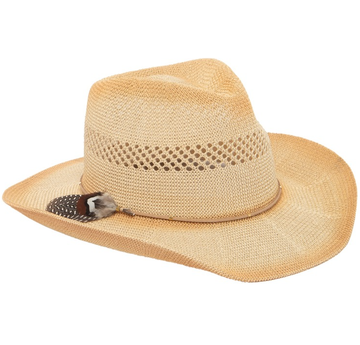 San Diego Hat Company Women's Pinch Crown Cowboy with Feather
